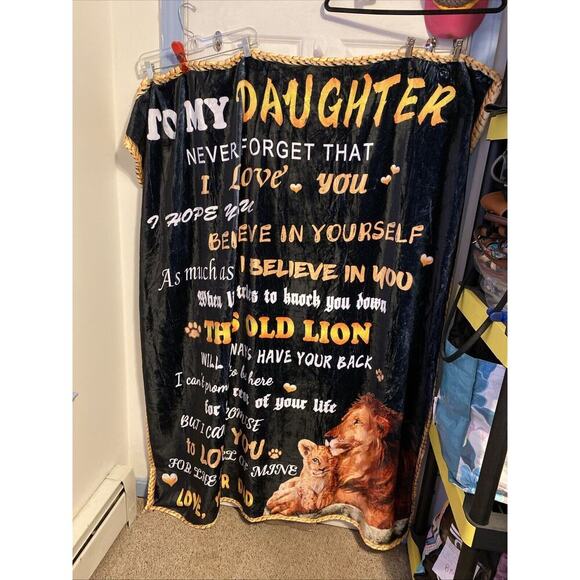 To My Daughter Blanket Gift From Dad Velveteen Plush Fleece Throw Blanket Soft - Picture 8 of 8